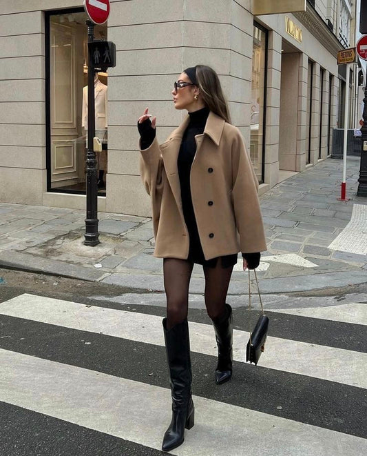 Damen Oversized Wolljacke – Eleganter Komfort für Herbst und Winter 0