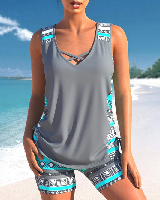 Damen Tankini Badeanzug – Bequeme Passform, Vielseitig 0