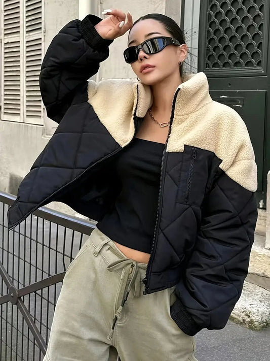 Damen Thermojacke - Zweifarbiger Stil, Warm und Modern 1