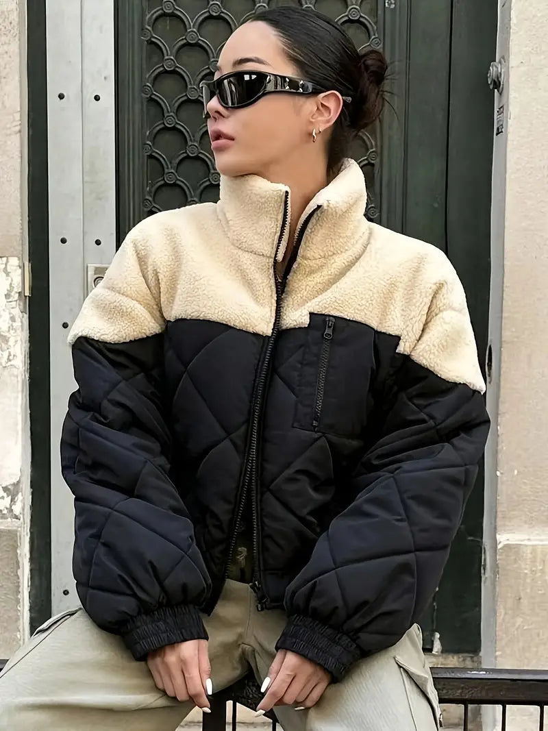 Damen Thermojacke - Zweifarbiger Stil, Warm und Modern 2