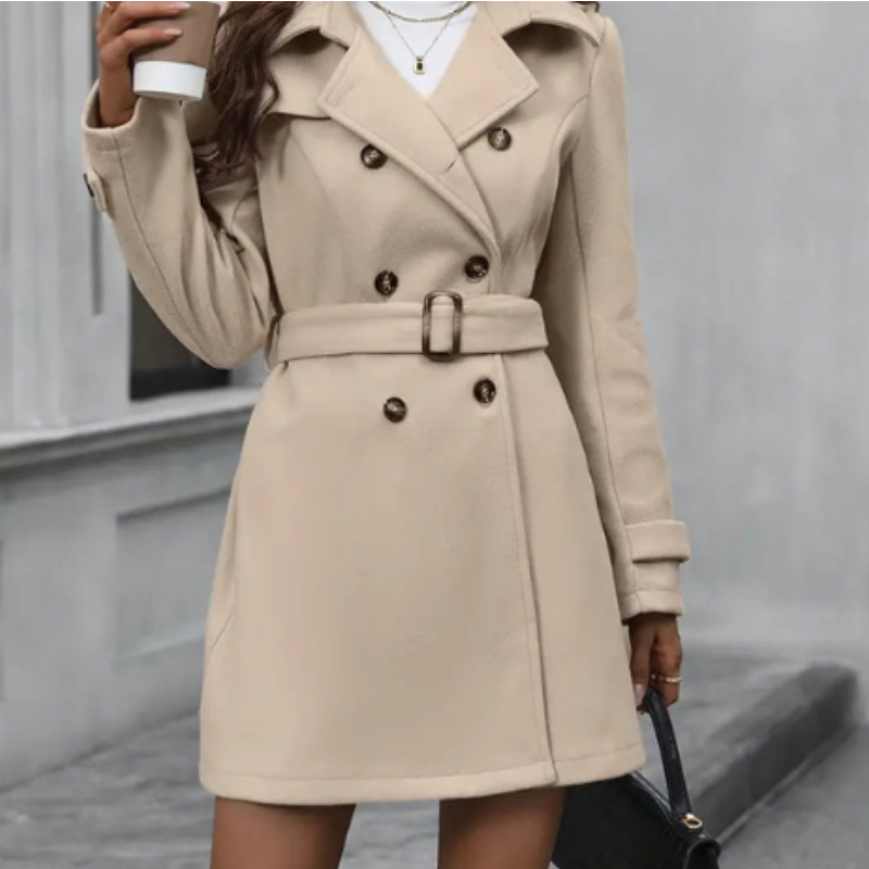 Damen Trenchcoat - Elegante Herbstjacke mit verstellbarem Taillenzug 3
