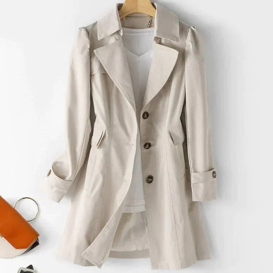 Damen Trenchcoat - Zeitloser Dreiknopf-Stil aus hochwertigem Material 0