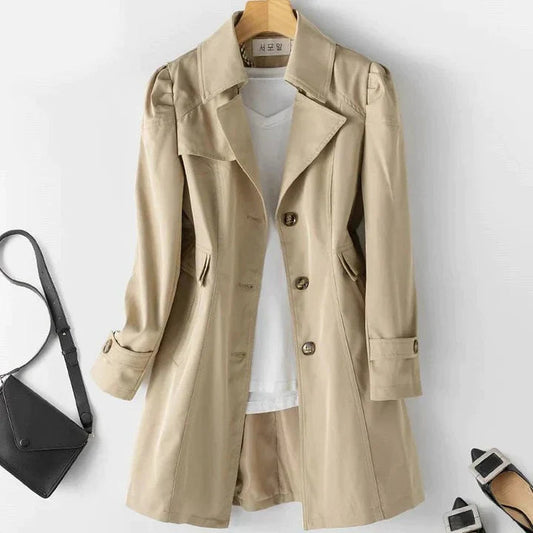 Damen Trenchcoat - Zeitloser Dreiknopf-Stil aus hochwertigem Material 1