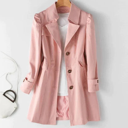 Damen Trenchcoat - Zeitloser Dreiknopf-Stil aus hochwertigem Material 3