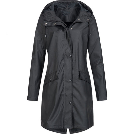 Damen Trenchcoat Beige – Elegante Passform, Abnehmbare Kapuze, Wasserabweisend 0