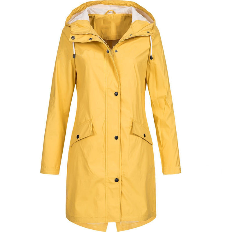 Damen Trenchcoat Beige – Elegante Passform, Abnehmbare Kapuze, Wasserabweisend 2