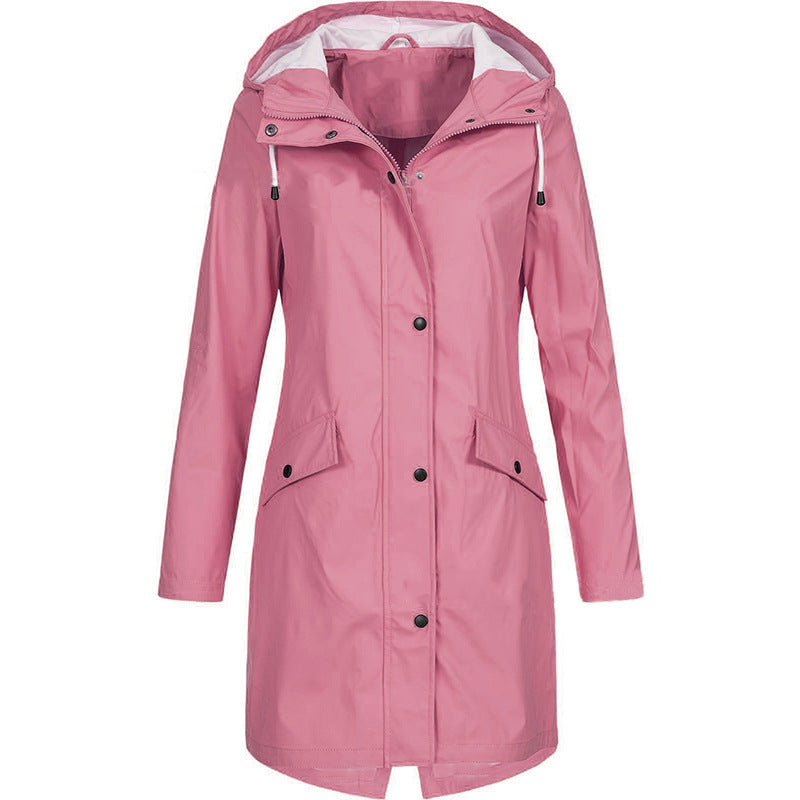 Damen Trenchcoat Beige – Elegante Passform, Abnehmbare Kapuze, Wasserabweisend 4