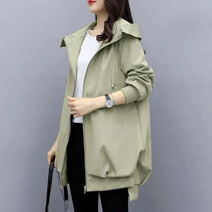 Damen Trenchcoat mit Kapuze – Stilvoll und Funktional für Übergangszeiten 1