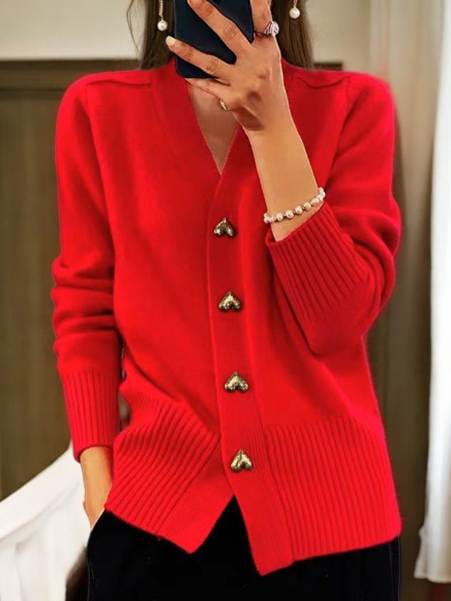 Damen Weste Jor Riset – Elegantes Design mit Goldenen Herzknöpfen, Warm und Stilvoll 5