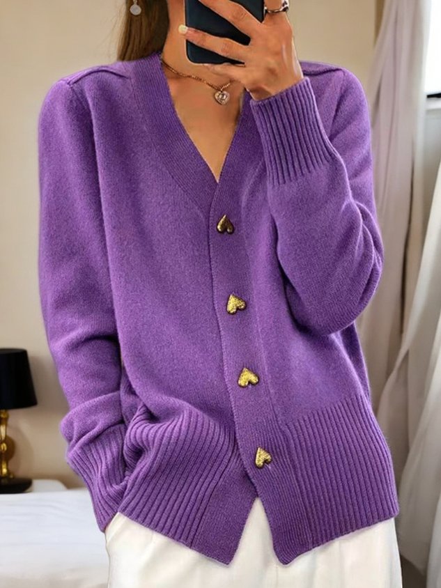Damen Weste Jor Riset – Elegantes Design mit Goldenen Herzknöpfen, Warm und Stilvoll 6