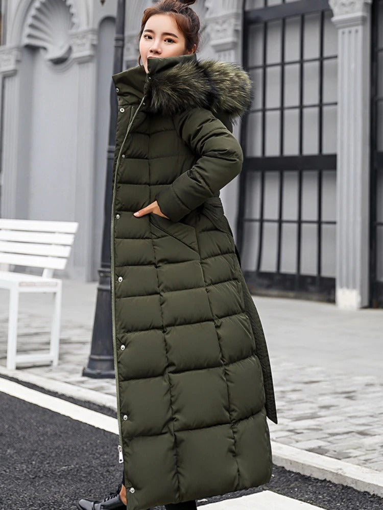 Damen Winterjacke – Hochwertige Isolierung, Elegante Lange Form mit Gürtel 3
