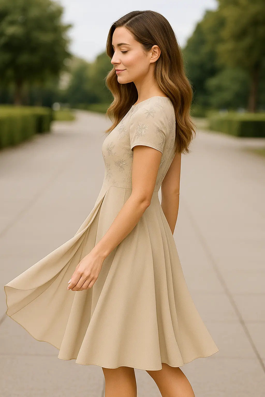 Damen | Elegante Chiffon Maxi-Jurk mit Spitzen-Details für Hochzeiten und Formelle Anlässe 2