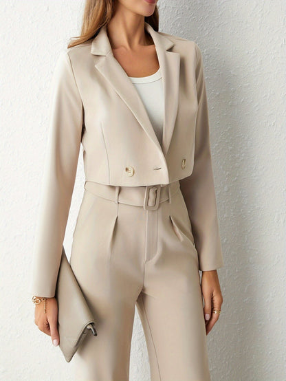 Damenanzug Set – Eleganter Blazer mit Hoher Taille, Festlich 4
