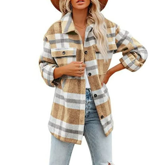 Damenjacke Karomuster – Weiches Material, Trendy Design 0