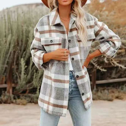 Damenjacke Karomuster – Weiches Material, Trendy Design 1