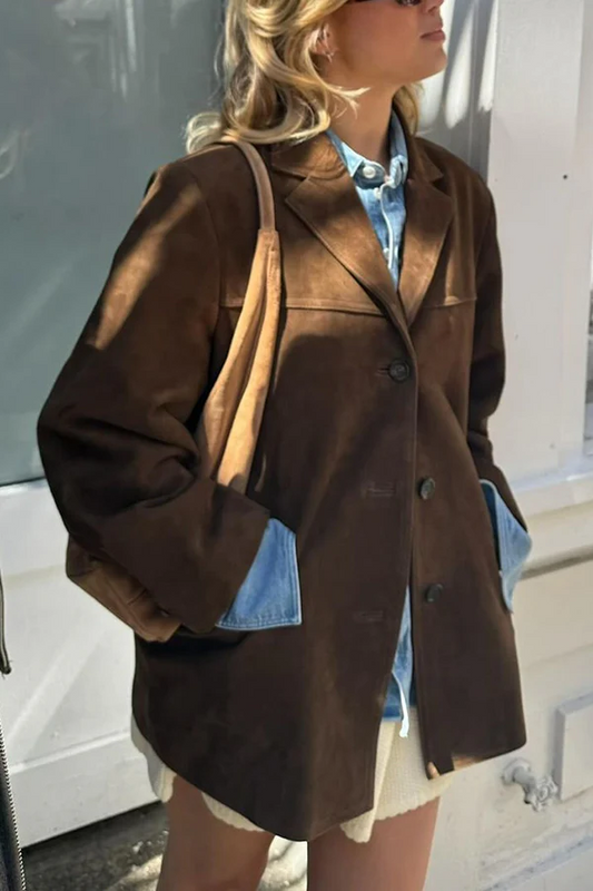 Damenjacke mit Ausgestelltem Kragen – Elegante Polyester-Baumwollmischung 0