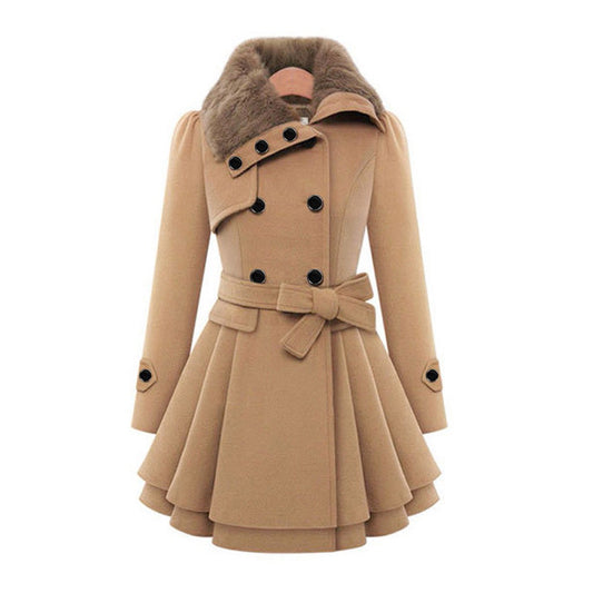 ELIZA Damenjacke – Lange Winterjacke mit Pelzkragen, Warm und Elegant 0