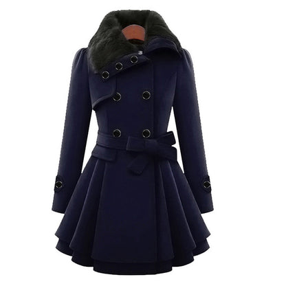 ELIZA Damenjacke – Lange Winterjacke mit Pelzkragen, Warm und Elegant 2