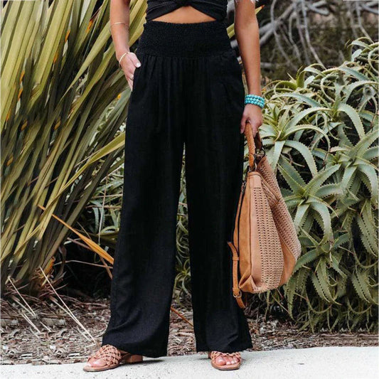 Elastische Leinen Sommerhose für Damen – Atmungsaktiv und Bequem 0