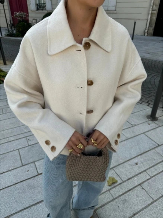 Elegante Damenjacke – Weiche Natürliche Materialien für Herbsttage 0