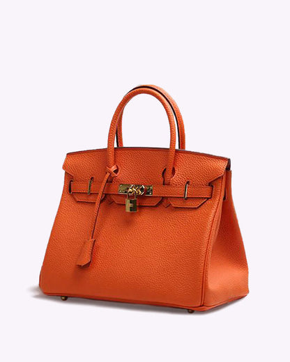 Elegante Handtasche Damen aus echtem Leder mit Goldenen Akzenten – Stilvolle, Geräumige Tasche für Alltag und Büro 5