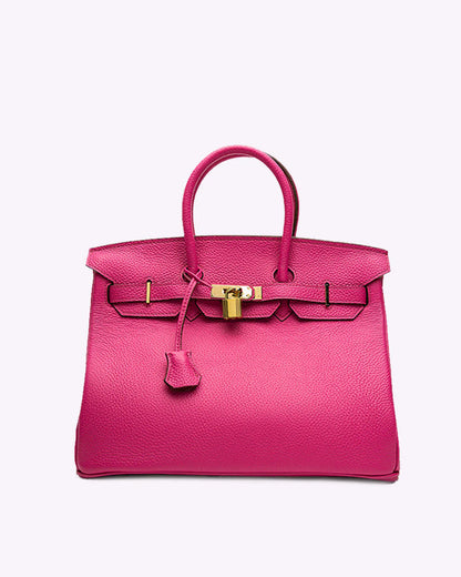 Elegante Handtasche Damen aus echtem Leder mit Goldenen Akzenten – Stilvolle, Geräumige Tasche für Alltag und Büro 6