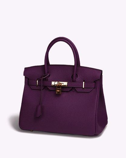 Elegante Handtasche Damen aus echtem Leder mit Goldenen Akzenten – Stilvolle, Geräumige Tasche für Alltag und Büro 7