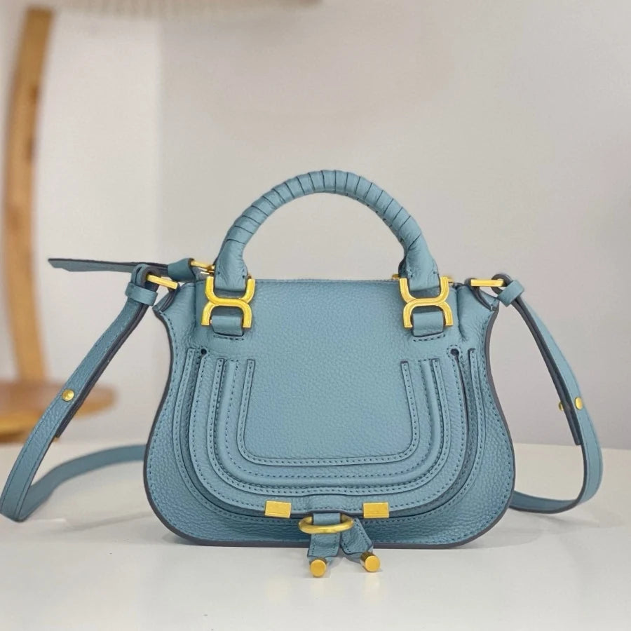 Elegante Handtasche Damen mit Gebogenem Design und Goldenen Akzenten – Kompakt für Alltag und Wochenende aus Synthetischem Leder 5