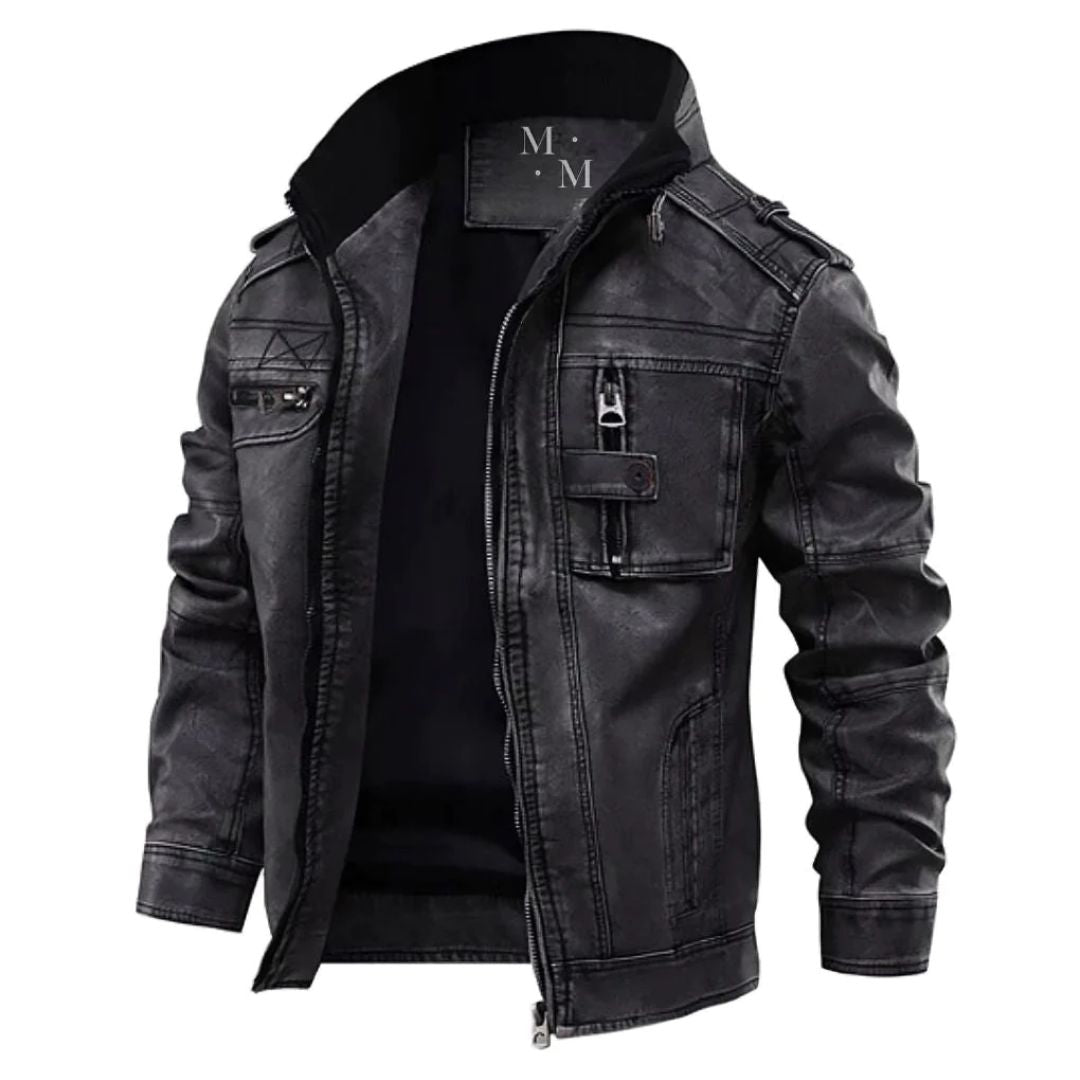 Elegante Herrenjacke – Hochwertiges Kunstleder, Klassisches Design 0