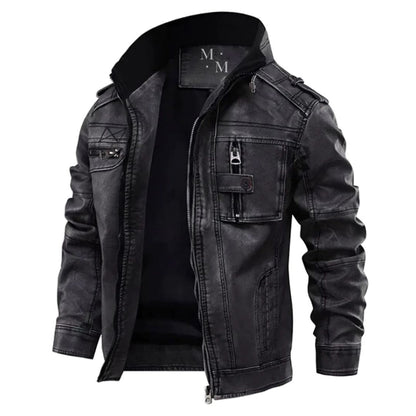 Elegante Herrenjacke – Hochwertiges Kunstleder, Klassisches Design 0