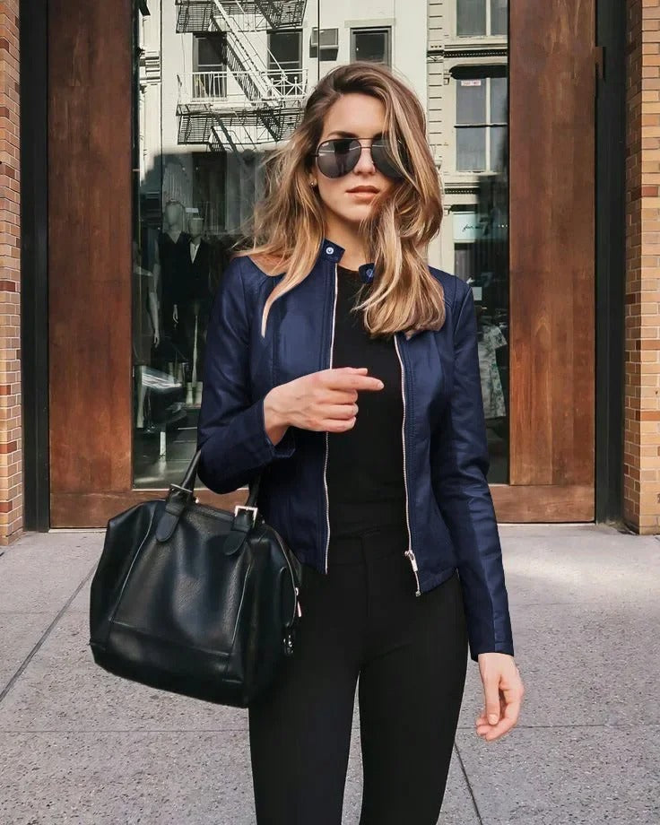 Elegante Lederjacke Damen Schwarz – Hochwertiges Leder, Vielseitig 3