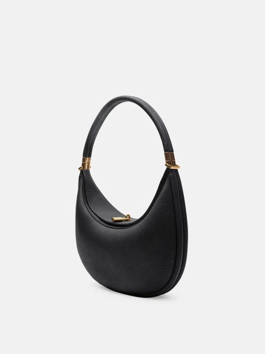 Elegante Schultertasche Damen aus echtem Leder mit Goldakzenten – Stilvoll und vielseitig für jeden Anlass 0