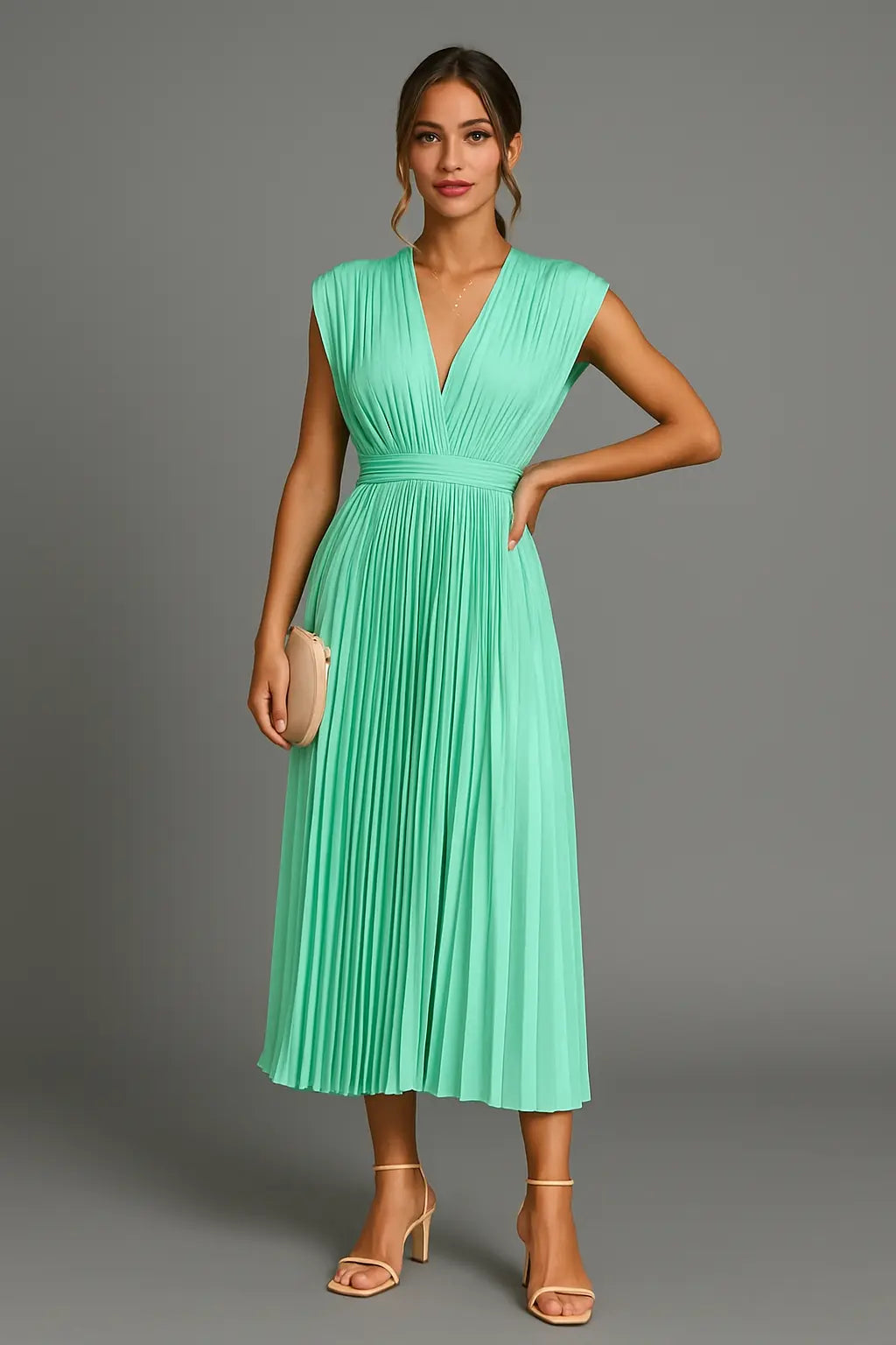 Elena | Elegante Ärmelose Gala Maxi Jurk Mit V-Hals Für Sommer-Events 4