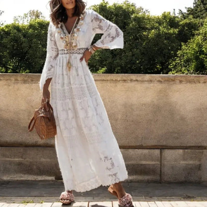 Elizabeth | Boho Maxi Kleid für Damen mit Spitzenakzenten - Perfekt für den Sommer 3