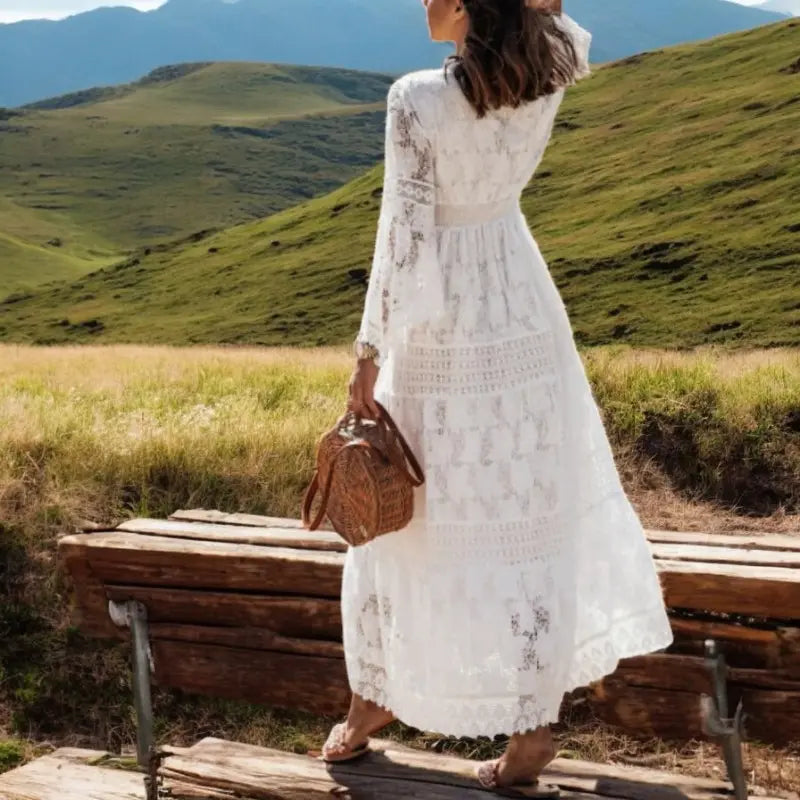 Elizabeth | Boho Maxi Kleid für Damen mit Spitzenakzenten - Perfekt für den Sommer 5