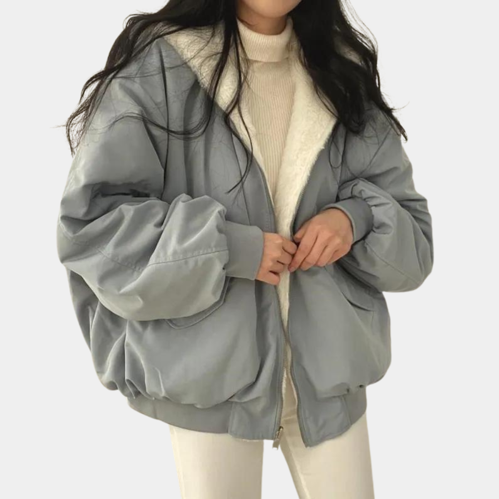 Ellen Damen Winterjacke – Gefüttert mit Kapuze, Warm in Blau, Schwarz oder Weiß 0