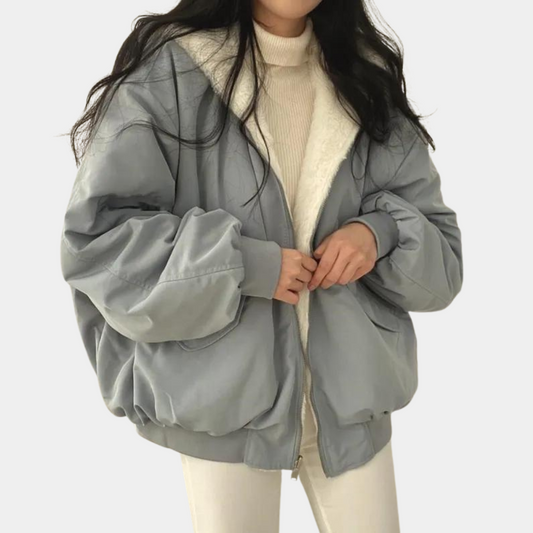 Ellen Damen Winterjacke – Gefüttert mit Kapuze, Warm in Blau, Schwarz oder Weiß 0