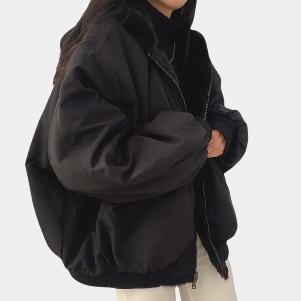 Ellen Damen Winterjacke – Gefüttert mit Kapuze, Warm in Blau, Schwarz oder Weiß 3