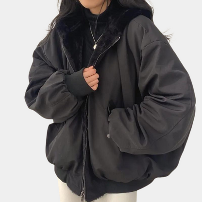 Ellen Damen Winterjacke – Gefüttert mit Kapuze, Warm in Blau, Schwarz oder Weiß 4