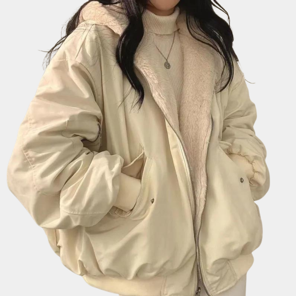 Ellen Damen Winterjacke – Gefüttert mit Kapuze, Warm in Blau, Schwarz oder Weiß 5