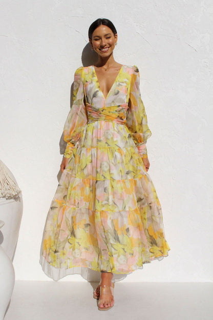 Estelle | Blumen Wickelkleid Damen für Sommer und Hochzeit 9