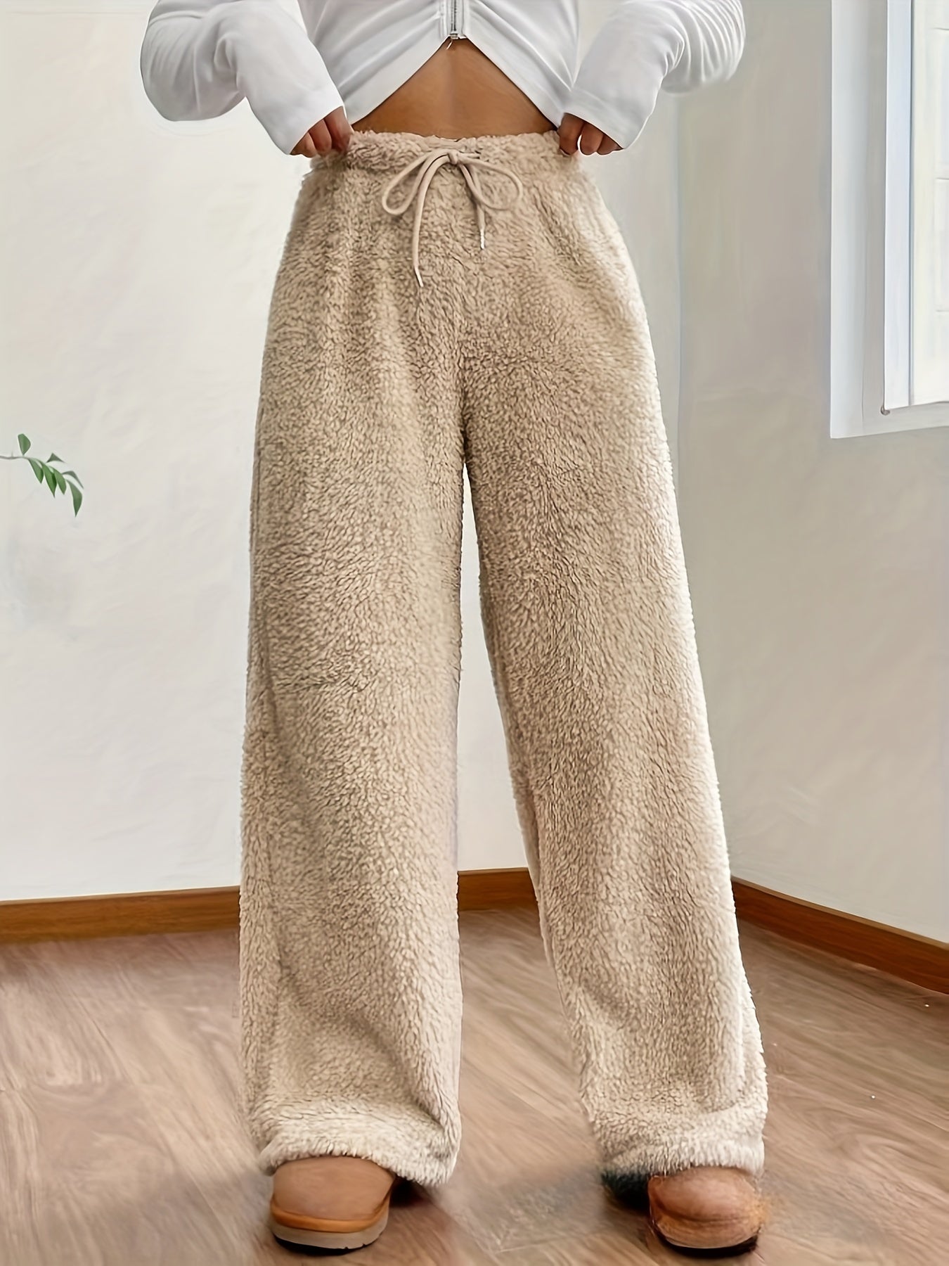 Stijlvolle En Zachte Teddy Sherpa Broek Voor Dames - Linda Hause Lune