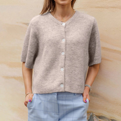 Yara | Strickjacke Damen Mit Kurzen Ärmeln - Modischer Cardigan Für Lässige Anlässe-4
