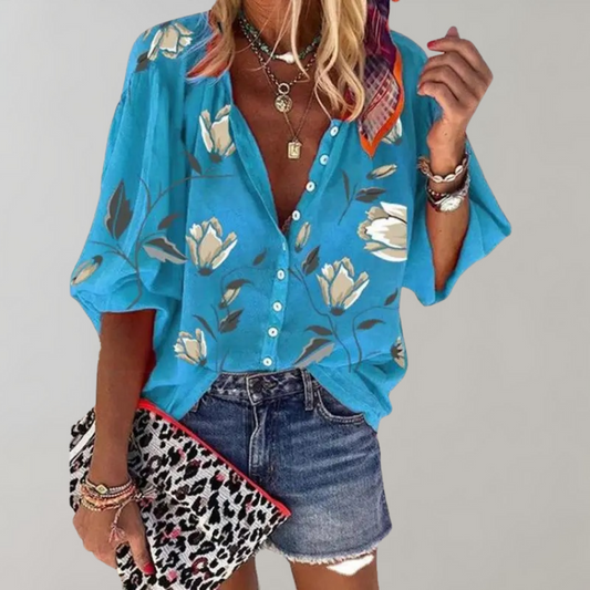 Mavis | Damenbluse Mit Blumendruck - Modisch Und Vielseitig-2