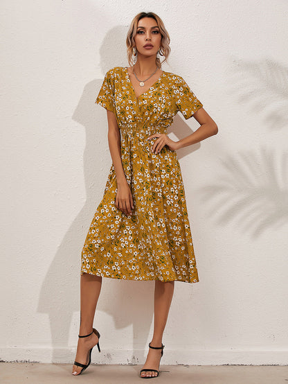 Jocelyn | Elegantes Sommerkleid Damen mit Blumendruck für Hochzeiten und Gartenpartys 4