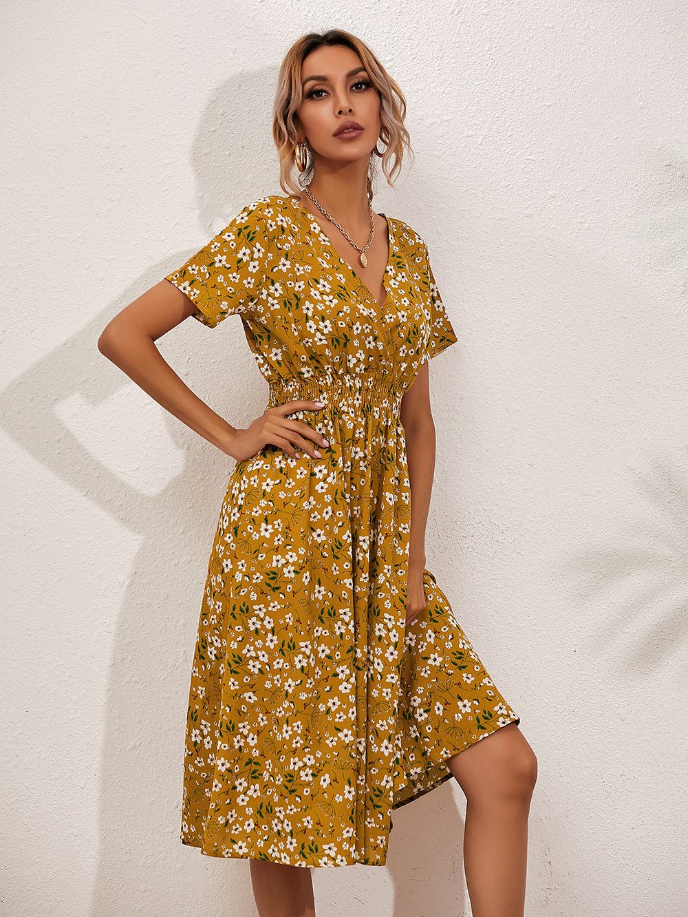 Jocelyn | Elegantes Sommerkleid Damen mit Blumendruck für Hochzeiten und Gartenpartys 5