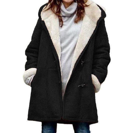 Gemütliche Gefütterte Damenjacke mit Kapuze – Weiches Fleece, Winter 0