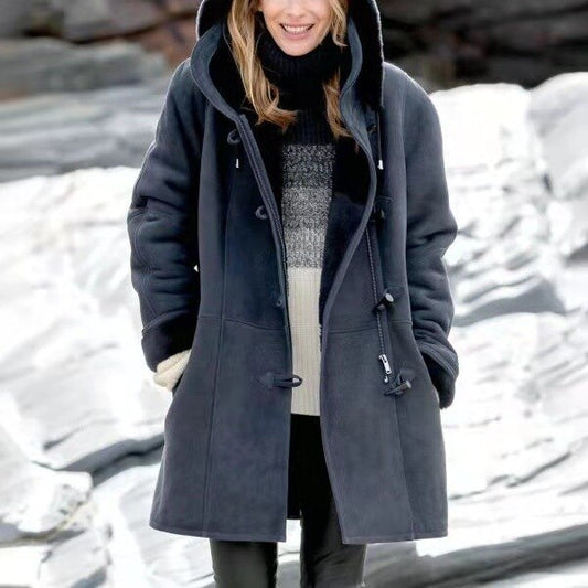 Gemütliche Gefütterte Damenjacke mit Kapuze – Weiches Fleece, Winter 1