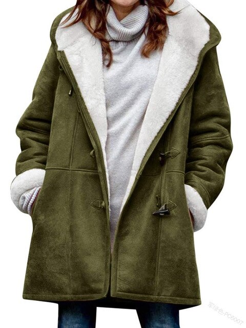 Gemütliche Gefütterte Damenjacke mit Kapuze – Weiches Fleece, Winter 3