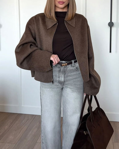 Georgia Oversized Damenjacke - Boxy Schnitt, Cropped 0